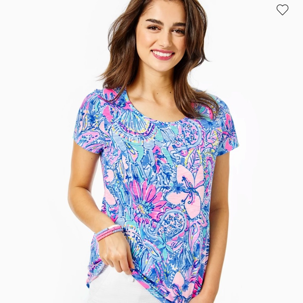 NWT Lilly Pulitzer Etta Scoopneck tee shirt M